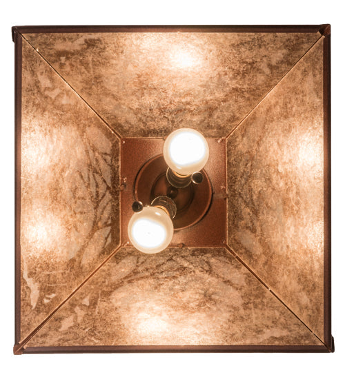 Meyda Lighting Elk at Dawn 22" 2-Light Rust Pendant Light With Silver Mica Shade Glass
