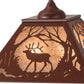 Meyda Lighting Elk at Dawn 22" 2-Light Rust Pendant Light With Silver Mica Shade Glass