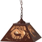 Meyda Lighting Elk at Dawn 22" 2-Light Rust Pendant Light With Silver Mica Shade Glass