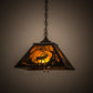 Meyda Lighting Elk at Dawn 22" 2-Light Timeless Bronze Pendant Light With Amber Mica Shade Glass