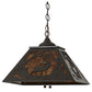 Meyda Lighting Elk at Dawn 22" 2-Light Timeless Bronze Pendant Light With Amber Mica Shade Glass