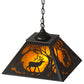 Meyda Lighting Elk at Dawn 22" 2-Light Timeless Bronze Pendant Light With Amber Mica Shade Glass