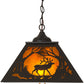 Meyda Lighting Elk at Dawn 22" 2-Light Timeless Bronze Pendant Light With Amber Mica Shade Glass