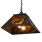 Meyda Lighting Elk at Dawn 22" 2-Light Timeless Bronze Pendant Light With Amber Mica Shade Glass