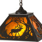 Meyda Lighting Elk at Dawn 22" 2-Light Timeless Bronze Pendant Light With Amber Mica Shade Glass