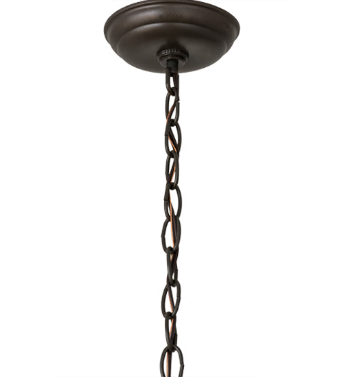 Meyda Lighting Elk at Dawn 22" 2-Light Timeless Bronze Pendant Light With Amber Mica Shade Glass