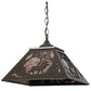 Meyda Lighting Elk at Dawn 22" 2-Light Timeless Bronze Pendant Light With Silver Mica Shade Glass