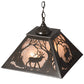 Meyda Lighting Elk at Dawn 22" 2-Light Timeless Bronze Pendant Light With Silver Mica Shade Glass