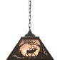 Meyda Lighting Elk at Dawn 22" 2-Light Timeless Bronze Pendant Light With Silver Mica Shade Glass