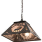 Meyda Lighting Elk at Dawn 22" 2-Light Timeless Bronze Pendant Light With Silver Mica Shade Glass