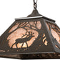 Meyda Lighting Elk at Dawn 22" 2-Light Timeless Bronze Pendant Light With Silver Mica Shade Glass