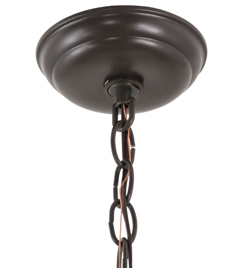 Meyda Lighting Elk at Dawn 22" 2-Light Timeless Bronze Pendant Light With Silver Mica Shade Glass
