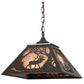 Meyda Lighting Elk at Dawn 22" 2-Light Timeless Bronze Pendant Light With Silver Mica Shade Glass