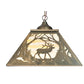Meyda Lighting Elk at Dawn 23" 2-Light Antique Copper Pendant Light With Beige Art Shade Glass