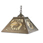 Meyda Lighting Elk at Dawn 23" 2-Light Antique Copper Pendant Light With Beige Art Shade Glass