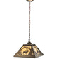 Meyda Lighting Elk at Dawn 23" 2-Light Antique Copper Pendant Light With Beige Art Shade Glass