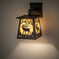 Meyda Lighting Elk at Dawn 7" Oil Rubbed Bronze Hanging Wall Sconce With Beige Art Shade Glass