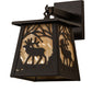 Meyda Lighting Elk at Dawn 7" Oil Rubbed Bronze Hanging Wall Sconce With Beige Art Shade Glass