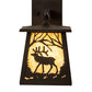 Meyda Lighting Elk at Dawn 7" Oil Rubbed Bronze Hanging Wall Sconce With Beige Art Shade Glass