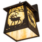 Meyda Lighting Elk at Dawn 7" Oil Rubbed Bronze Hanging Wall Sconce With Beige Art Shade Glass