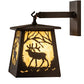 Meyda Lighting Elk at Dawn 7" Oil Rubbed Bronze Hanging Wall Sconce With Beige Art Shade Glass