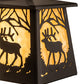 Meyda Lighting Elk at Dawn 7" Oil Rubbed Bronze Hanging Wall Sconce With Beige Art Shade Glass