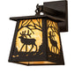 Meyda Lighting Elk at Dawn 7" Oil Rubbed Bronze Hanging Wall Sconce With Beige Art Shade Glass