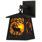 Meyda Lighting Elk at Dawn 7" Textured Black Hanging Wall Sconce With Amber Mica Shade Glass