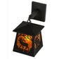 Meyda Lighting Elk at Dawn 7" Textured Black Hanging Wall Sconce With Amber Mica Shade Glass