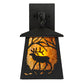 Meyda Lighting Elk at Dawn 7" Textured Black Hanging Wall Sconce With Amber Mica Shade Glass