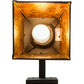 Meyda Lighting Elk at Dawn 7" Textured Black Hanging Wall Sconce With Amber Mica Shade Glass