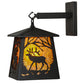 Meyda Lighting Elk at Dawn 7" Textured Black Hanging Wall Sconce With Amber Mica Shade Glass
