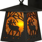 Meyda Lighting Elk at Dawn 7" Textured Black Hanging Wall Sconce With Amber Mica Shade Glass