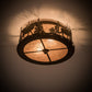 Meyda Lighting Elk at Dusk 16" 2-Light Antique Copper Flush Mount Light With Silver Mica Shade Glass