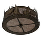 Meyda Lighting Elk at Dusk 16" 2-Light Antique Copper Flush Mount Light With Silver Mica Shade Glass