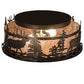 Meyda Lighting Elk at Dusk 16" 2-Light Antique Copper Flush Mount Light With Silver Mica Shade Glass