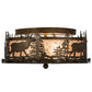 Meyda Lighting Elk at Dusk 16" 2-Light Antique Copper Flush Mount Light With Silver Mica Shade Glass