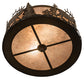 Meyda Lighting Elk at Dusk 16" 2-Light Antique Copper Flush Mount Light With Silver Mica Shade Glass