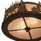 Meyda Lighting Elk at Dusk 16" 2-Light Antique Copper Flush Mount Light With Silver Mica Shade Glass