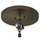 Meyda Lighting Elk at Dusk 16" 2-Light Antique Copper Flush Mount Light With Silver Mica Shade Glass