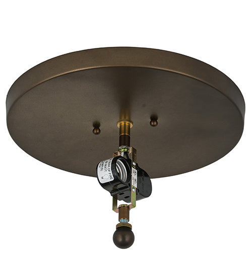 Meyda Lighting Elk at Dusk 16" 2-Light Antique Copper Flush Mount Light With Silver Mica Shade Glass