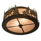 Meyda Lighting Elk at Dusk 16" 2-Light Antique Copper Flush Mount Light With Silver Mica Shade Glass