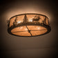 Meyda Lighting Elk at Dusk 22" 4-Light Antique Copper Flush Mount Light With Silver Mica Shade Glass