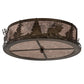 Meyda Lighting Elk at Dusk 22" 4-Light Antique Copper Flush Mount Light With Silver Mica Shade Glass