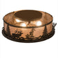 Meyda Lighting Elk at Dusk 22" 4-Light Antique Copper Flush Mount Light With Silver Mica Shade Glass