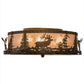 Meyda Lighting Elk at Dusk 22" 4-Light Antique Copper Flush Mount Light With Silver Mica Shade Glass