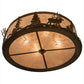 Meyda Lighting Elk at Dusk 22" 4-Light Antique Copper Flush Mount Light With Silver Mica Shade Glass