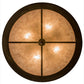 Meyda Lighting Elk at Dusk 22" 4-Light Antique Copper Flush Mount Light With Silver Mica Shade Glass