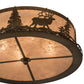 Meyda Lighting Elk at Dusk 22" 4-Light Antique Copper Flush Mount Light With Silver Mica Shade Glass