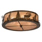 Meyda Lighting Elk at Dusk 22" 4-Light Antique Copper Flush Mount Light With Silver Mica Shade Glass
